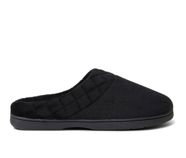Dearfoams Darcy Velour Clog with Quilt Cuff Slippers in Black color