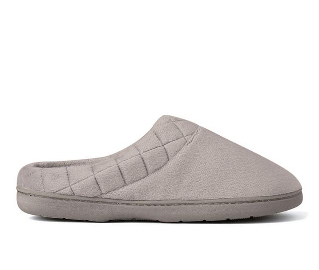 Dearfoams Darcy Velour Clog with Quilt Cuff Slippers in Sleet color