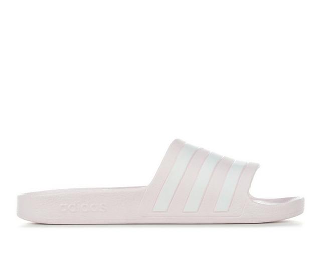 Women's Adidas Adilette Aqua Sport Slides in Pink/Wht/Pink color