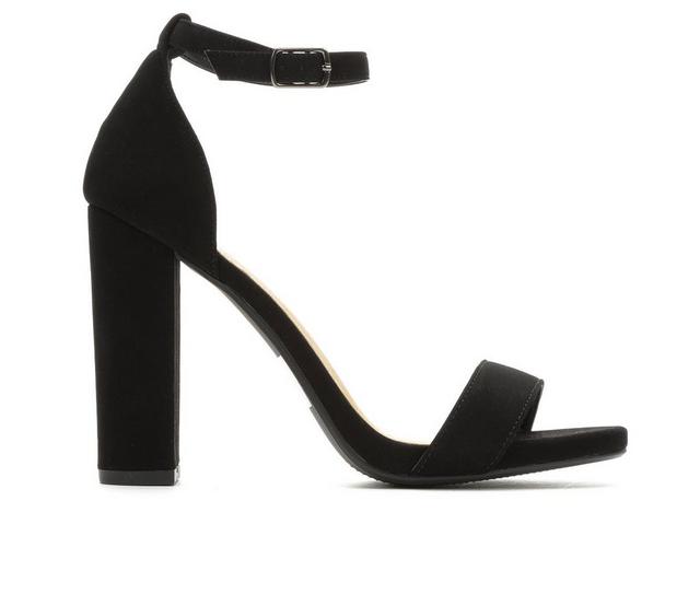 Women's Y-Not Shiner Heeled Sandals in Black Nub color
