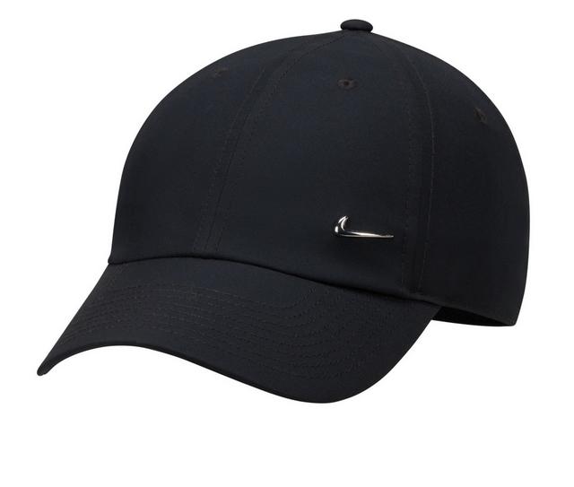 Nike Adult Unisex Metallic Swoosh Cap in Black/Sil M/L color
