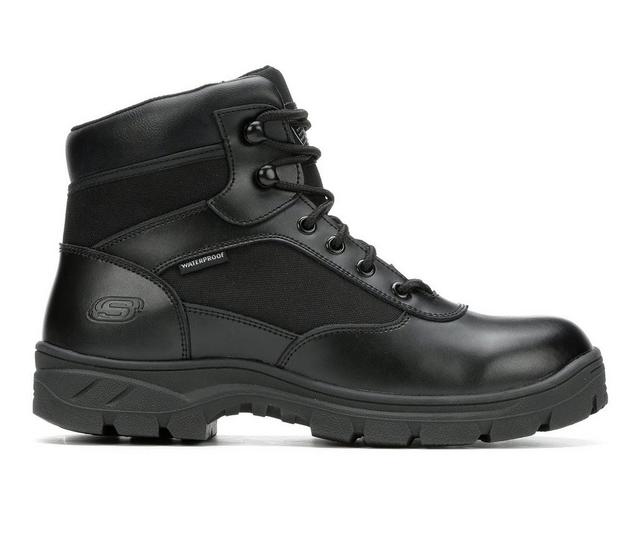Men's Skechers Work Benen Electrical Hazard Waterproof 77526 Work Boots in Black color