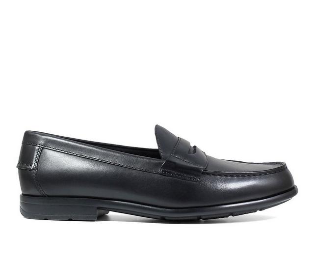Men's Nunn Bush Drexel Moc Toe Penny Loafers in Black color