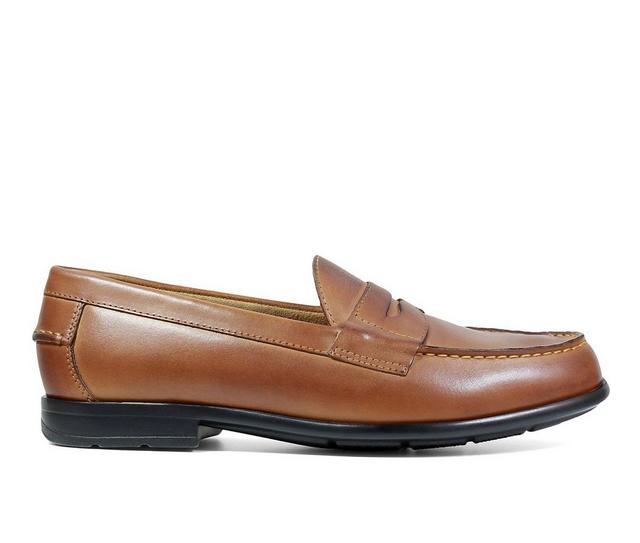 Men's Nunn Bush Drexel Moc Toe Penny Loafers in Cognac color