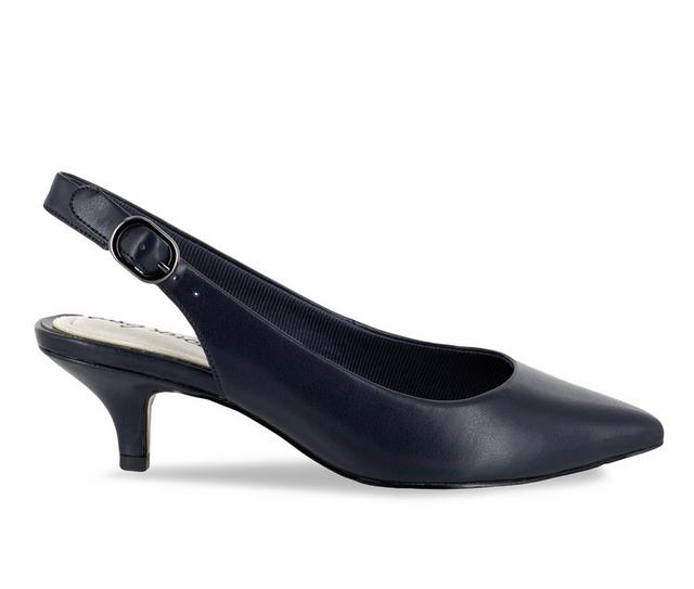 Women's Easy Street Faye Pumps in Navy color