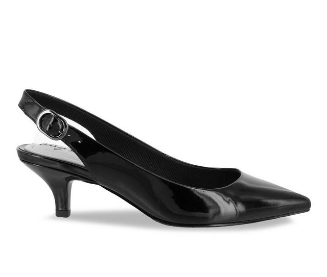Women's Easy Street Faye Pumps in Black Patent color