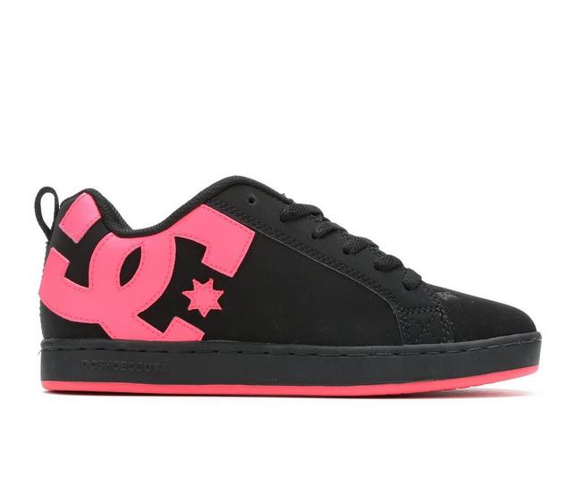 Women's DC Court Graffik Skate Shoes in Black/Black/Pnk color