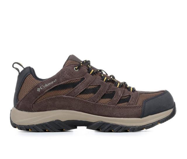 Men's Columbia Crestwood Low Hiking Shoes in Dk Brn/Baker color