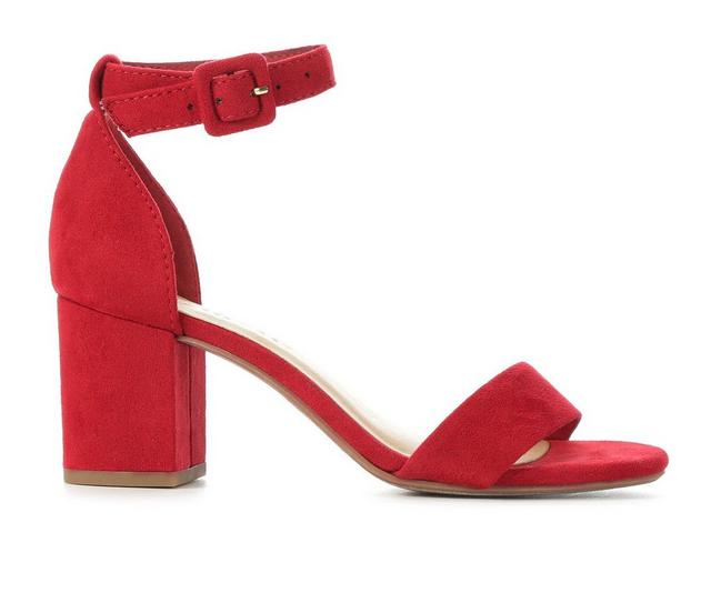 Women's City Classified Cake Block-Heeled Sandals in Dark Red color