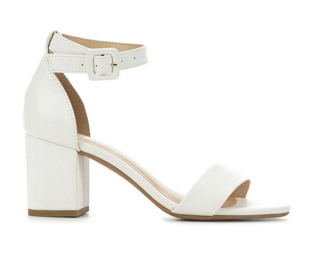 Women's City Classified Cake Block-Heeled Sandals in White color