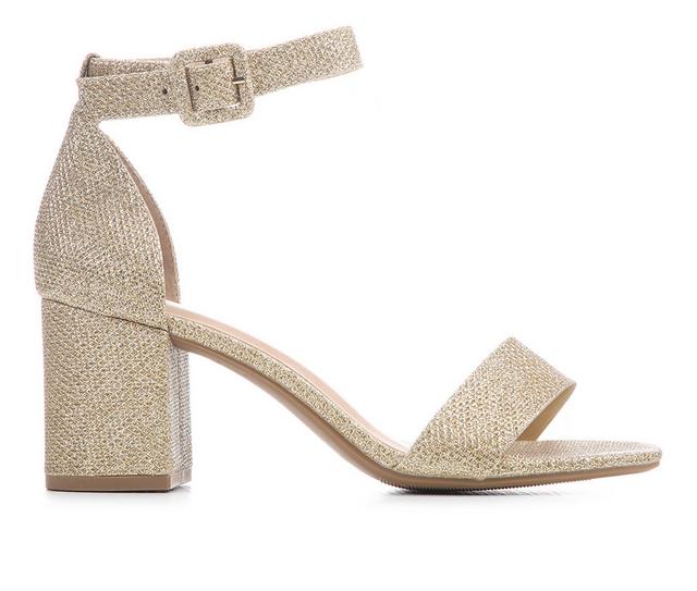 Women's City Classified Cake Block-Heeled Sandals in Gold Shimmer color