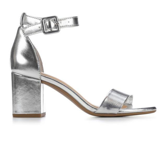 Women's City Classified Cake Block-Heeled Sandals in Silver Metallic color