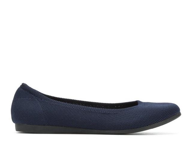 Women's Jellypop Apex Flats in Navy Knit color