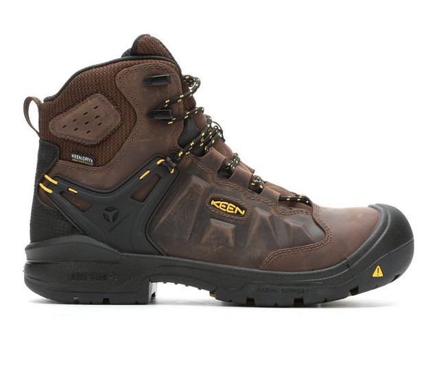 Men's KEEN Utility Dover Carbon Toe USA Work Boots in Dark Earth color