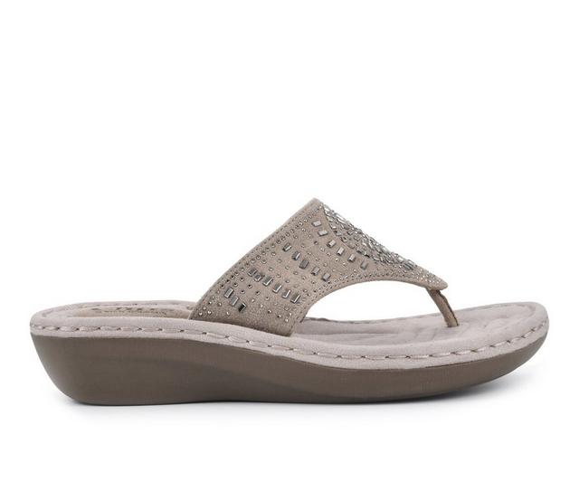 Women's Cliffs by White Mountain Cienna Flip-Flops in Stone color