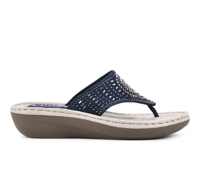 Women's Cliffs by White Mountain Cienna Flip-Flops in Navy color