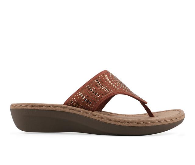 Women's Cliffs by White Mountain Cienna Flip-Flops in Paprika color
