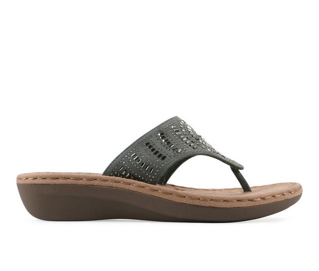 Women's Cliffs by White Mountain Cienna Flip-Flops in Sage color