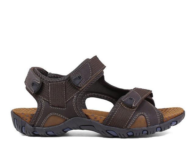 Men's Nunn Bush Rio Brave Three Strap Outdoor Sandals in Brown color