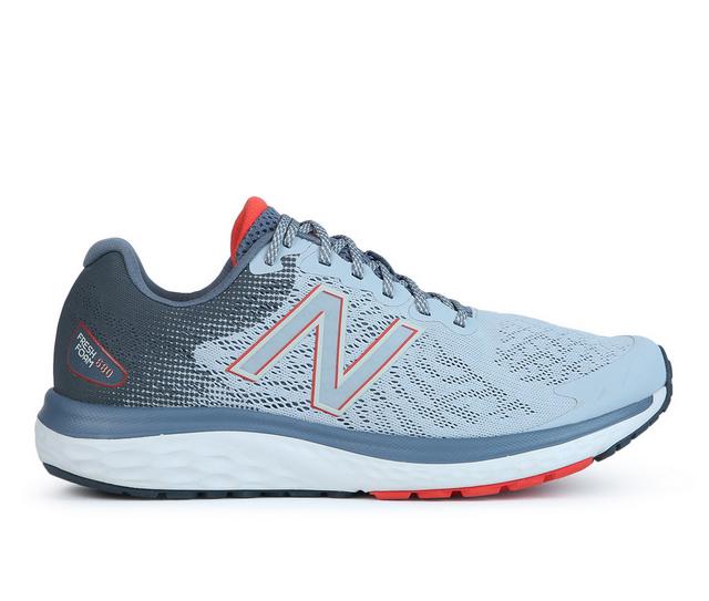 Men's New Balance M680 Running Shoes in Grey/Ghost Pepr color