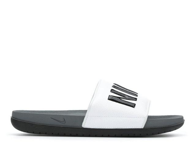 Men's Nike Off Court Sport Slides in Dk. Grey/White color