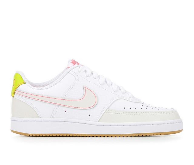 Women's Nike Court Vision Low Sneakers in Wht/Pk/Grn 100 color