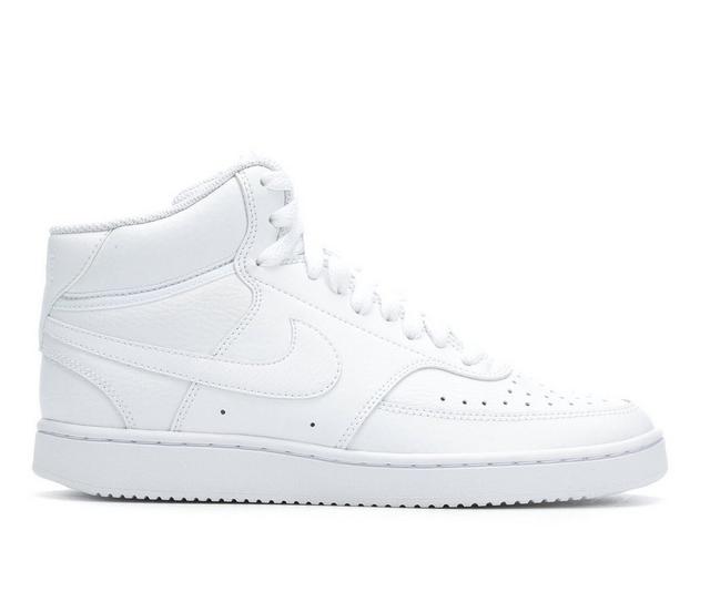 Women's Nike Court Vision Mid Sneakers in White/White color