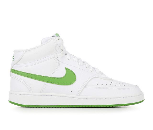Women's Nike Court Vision Mid Sneakers in White/Green color