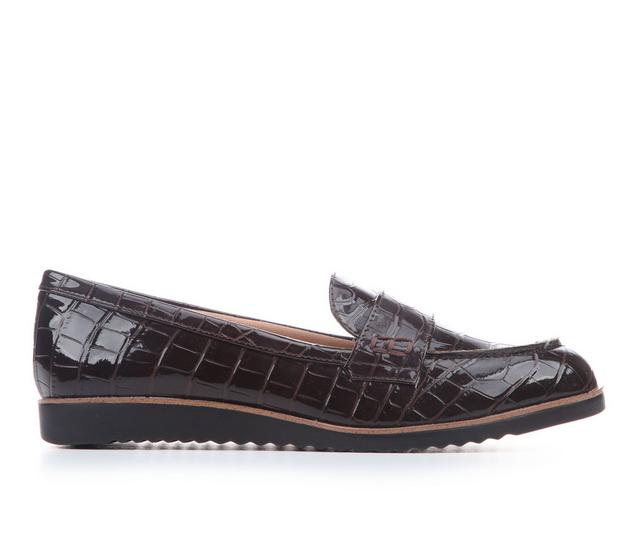 Women's LifeStride Zee Loafers in Dk Choco Croc color