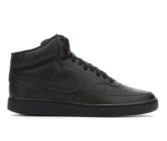 Men's Nike Court Vision Mid Sneakers in Black/Black color