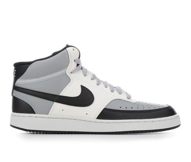Men's Nike Court Vision Mid Sneakers in GREY/BLACK 002 color