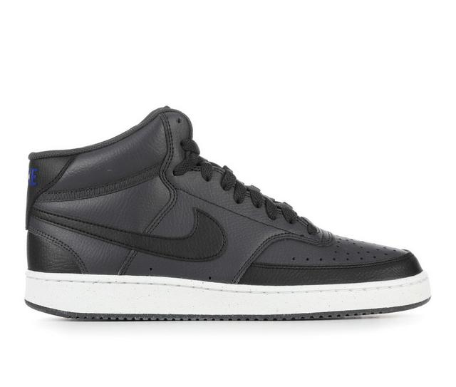 Men's Nike Court Vision Mid Sneakers in Dk Gry/Blk 005 color