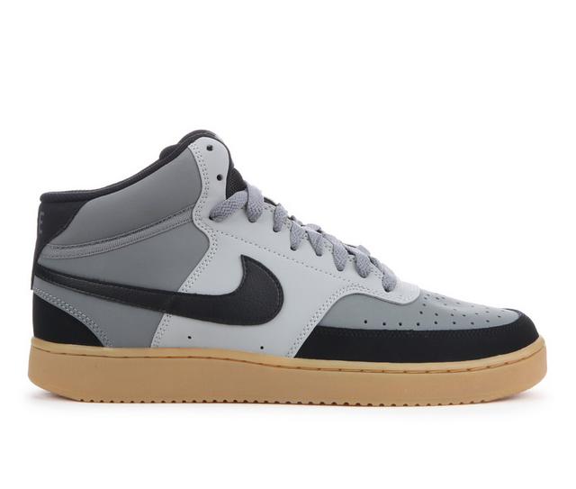 Men's Nike Court Vision Mid Sneakers in Retro Grey/Gum color