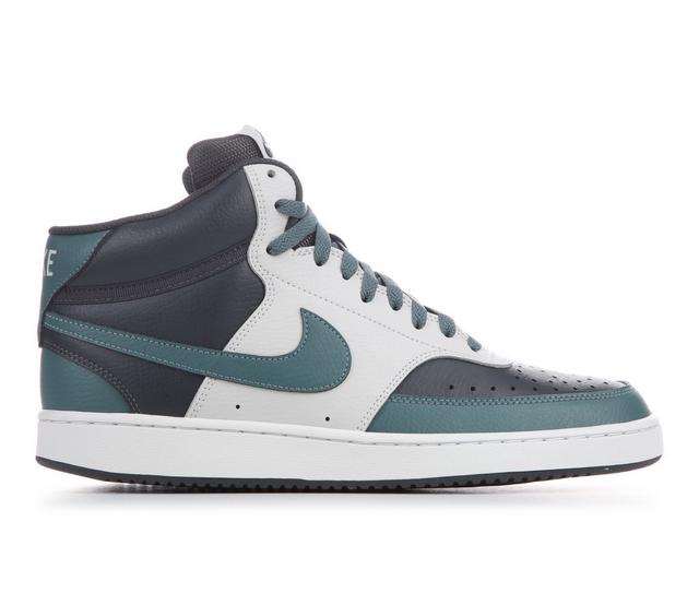 Men's Nike Court Vision Mid Sneakers in Blk/Green/Gry color