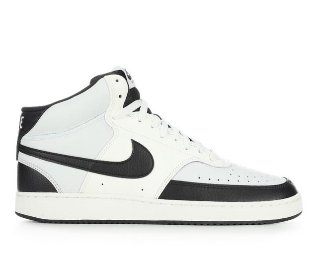 Men's Nike Court Vision Mid Sneakers in Off Wht/Bk/Sail color