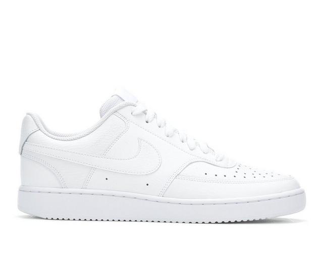 Men's Nike Court Vision Low Sustainable Sneakers in White/White color