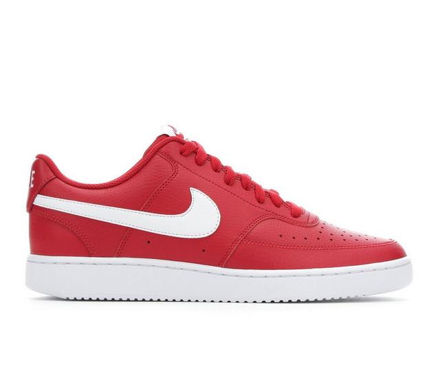 Men's Nike Court Vision Low Sustainable Sneakers in Red/White color
