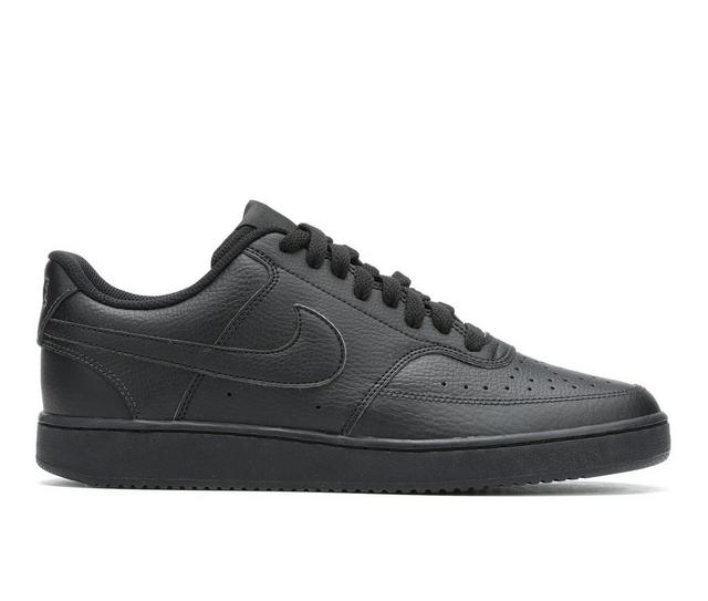 Men's Nike Court Vision Low Sustainable Sneakers in Black/Black color