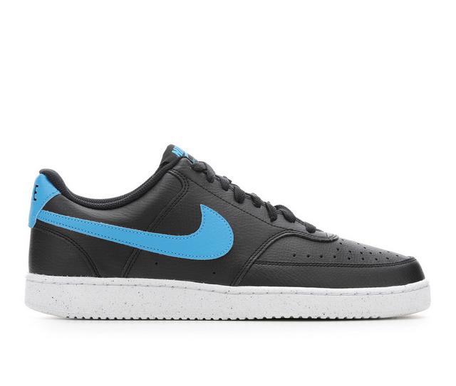 Men's Nike Court Vision Low Sustainable Sneakers in Blk/Blu/Wht color