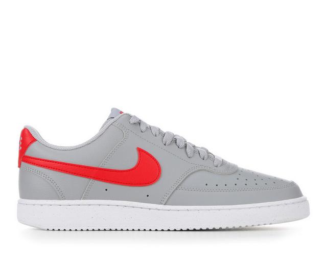 Men's Nike Court Vision Low Sustainable Sneakers in Gry/Wht/Wht color