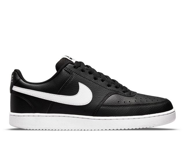 Men's Nike Court Vision Low Sustainable Sneakers in Black/White color