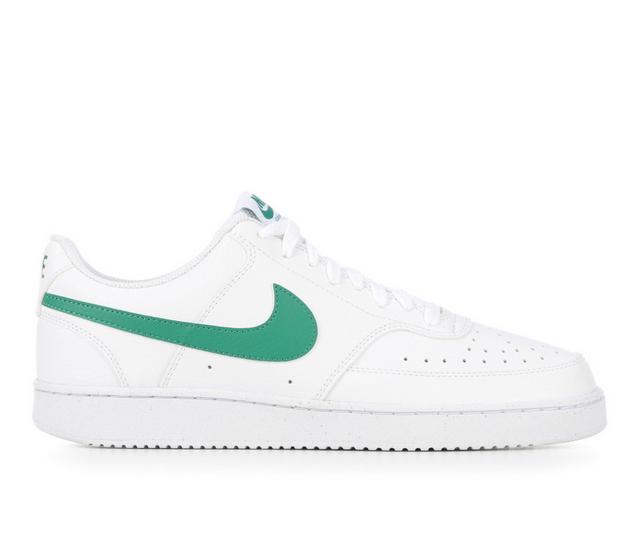 Men's Nike Court Vision Low Sustainable Sneakers in Wht/Lt Grn 111 color