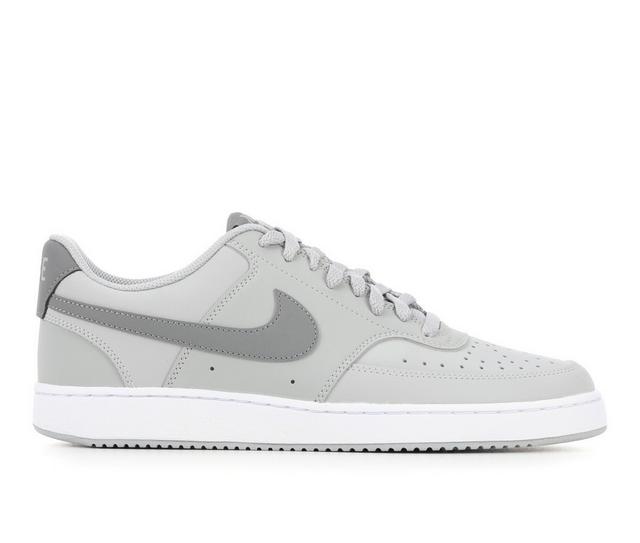 Men's Nike Court Vision Low Sustainable Sneakers in Grey/White 077 color