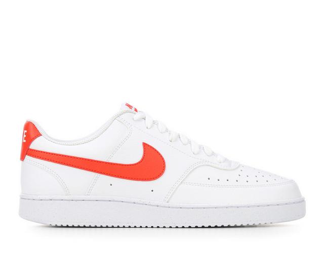 Men's Nike Court Vision Low Sustainable Sneakers in Wht/Orange color