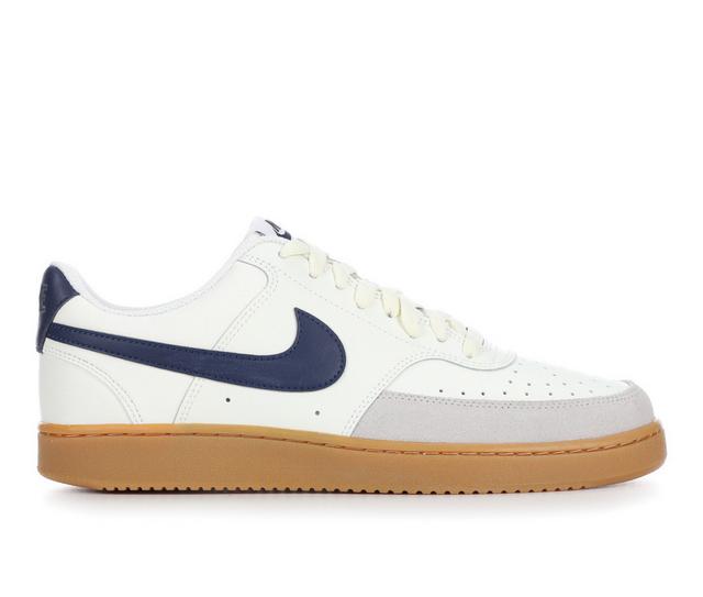 Men's Nike Court Vision Low Sustainable Sneakers in Bone/Nvy/Gry133 color