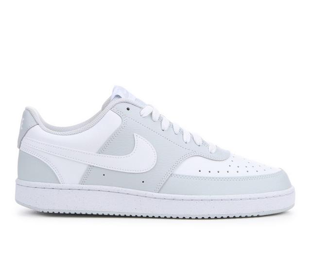 Men's Nike Court Vision Low Sustainable Sneakers in Platinum/White color