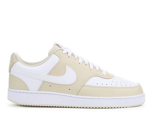Men's Nike Court Vision Low Sustainable Sneakers in Khaki/White color