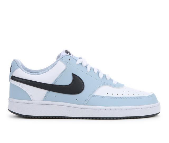 Men's Nike Court Vision Low Sustainable Sneakers in Wht/Gry/Blue color
