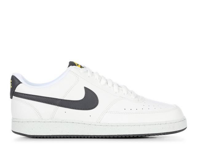 Men's Nike Court Vision Low Sustainable Sneakers in White/Anthracit color