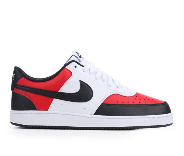 Men's Nike Court Vision Low Sustainable Sneakers in Red/Black/White color